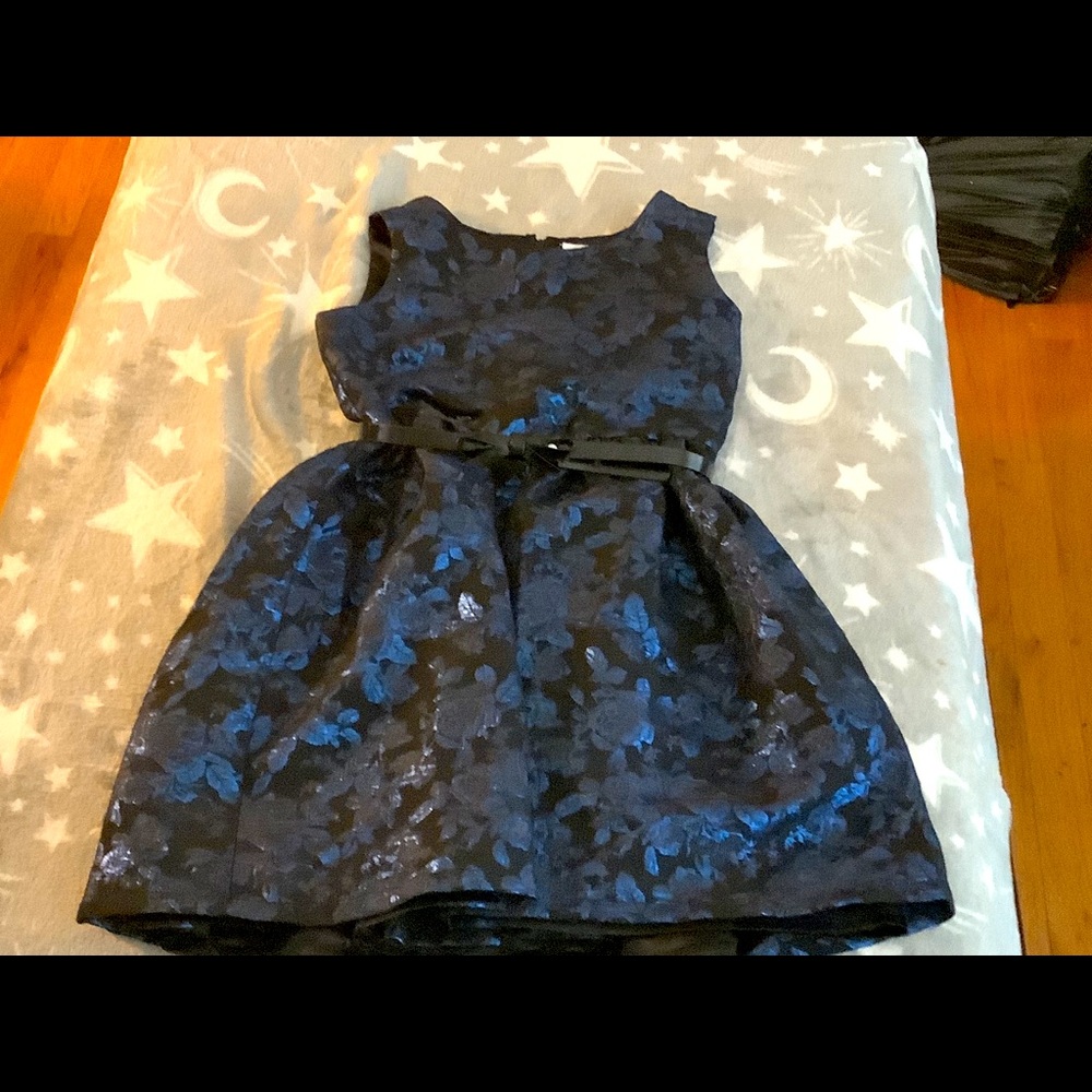 Black and Navy Blue floral patterned dress